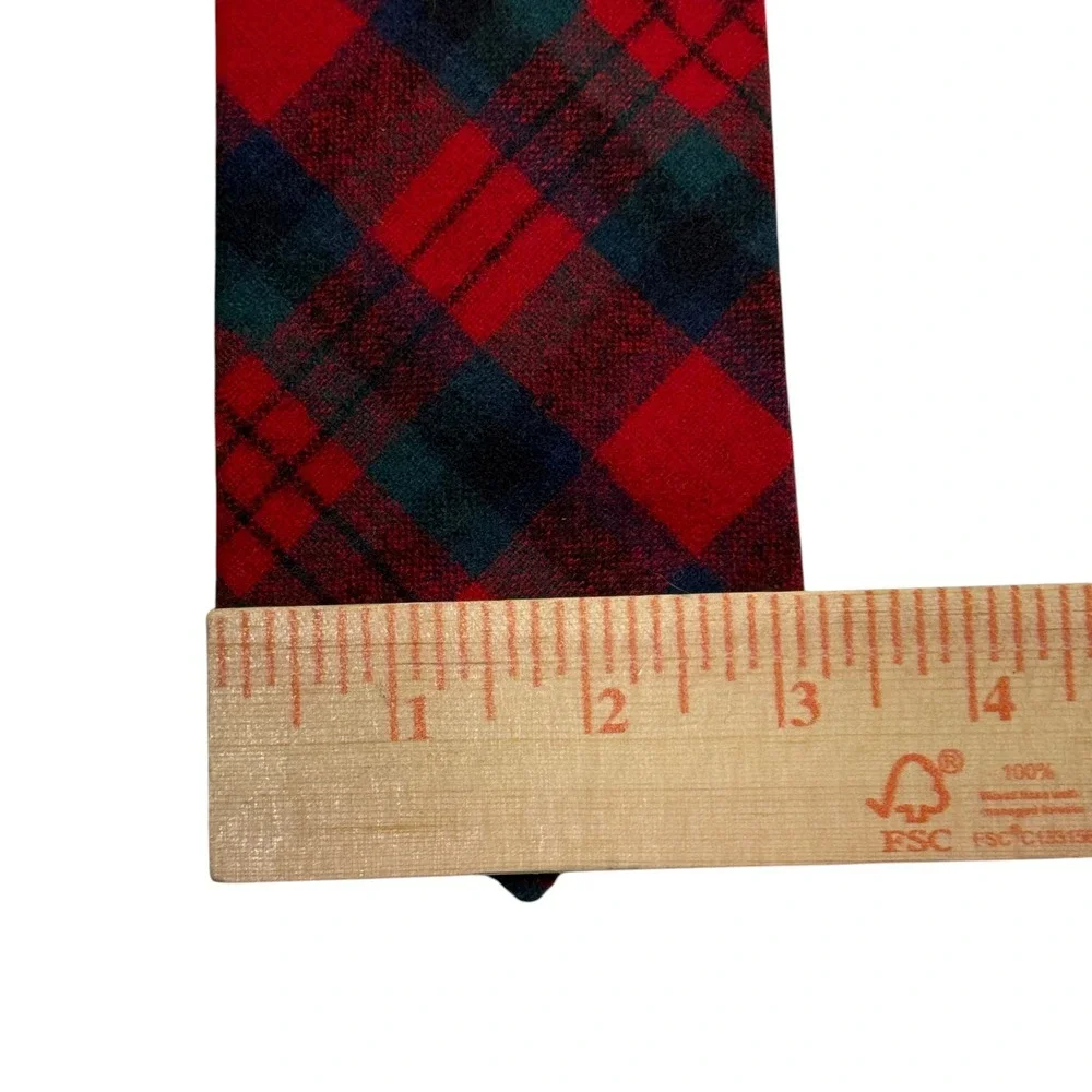 Pendleton Mens Red Green Plaid Virgin Wool Tie Made in USA Vintage Tartan‎